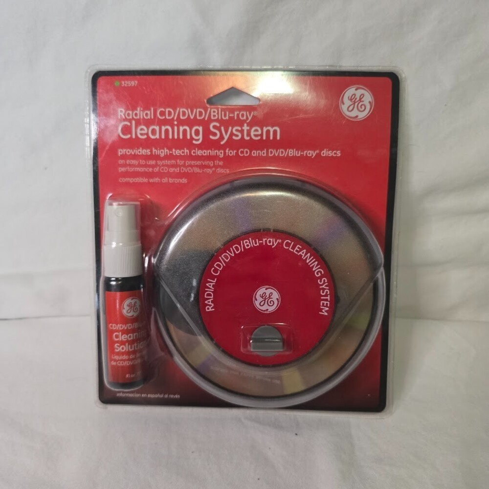 NEW - GE Radial Blu-ray-CD-DVD Disc Cleaning System Model 32597